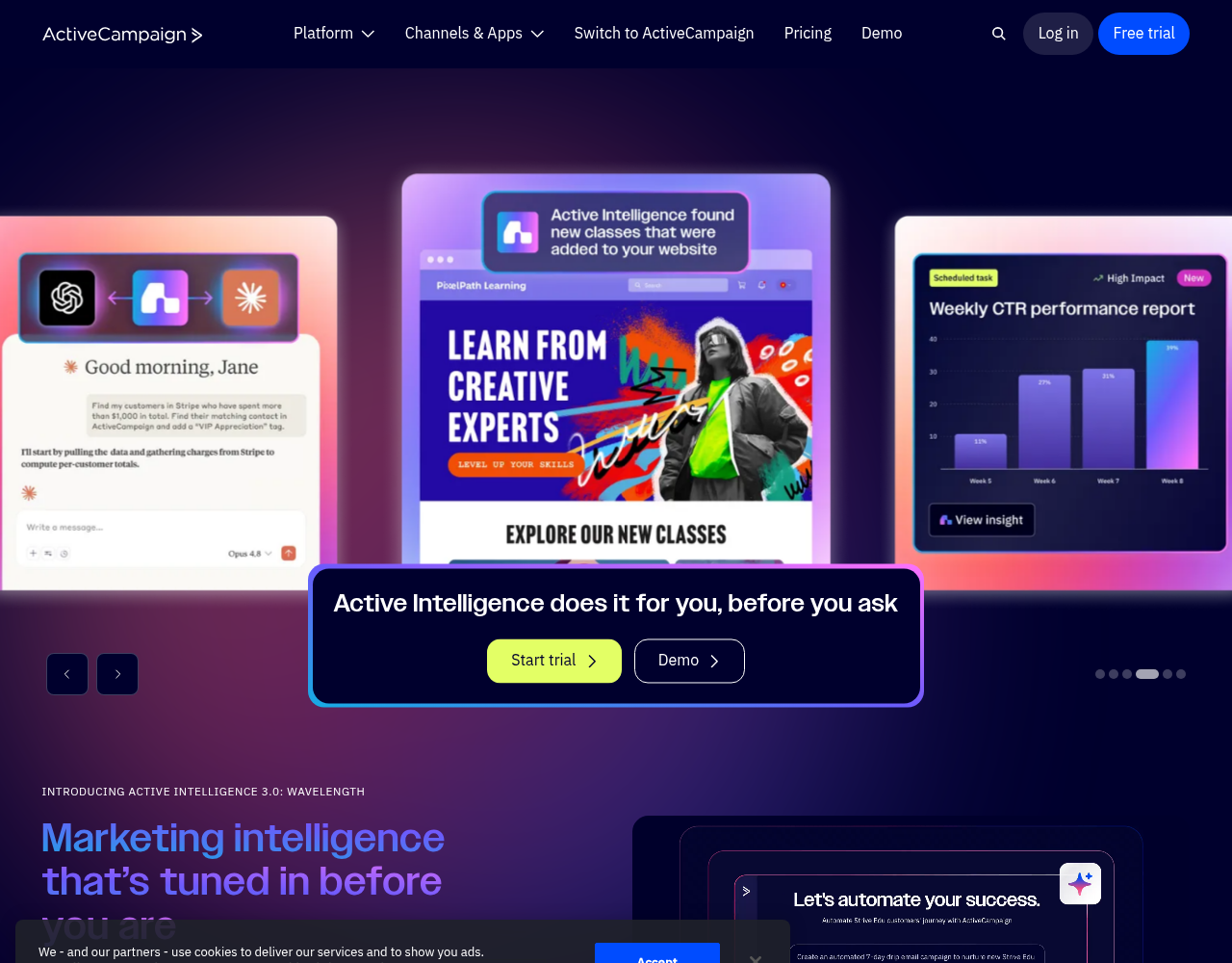 Screenshot von ActiveCampaign