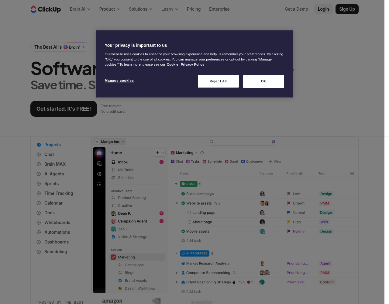Screenshot von ClickUp