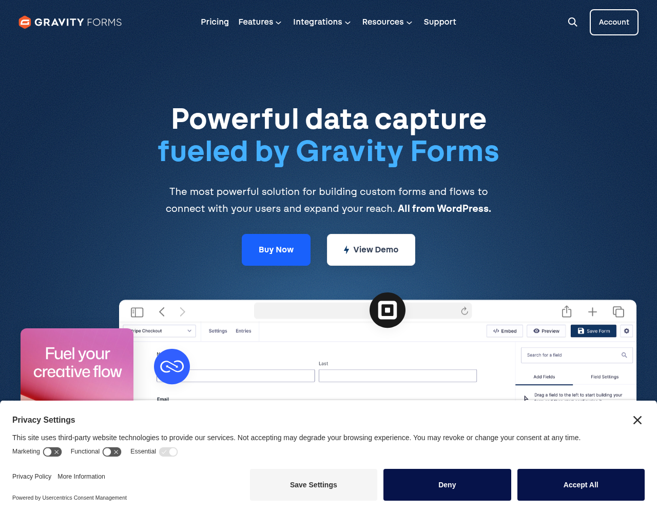 Screenshot von Gravity Forms
