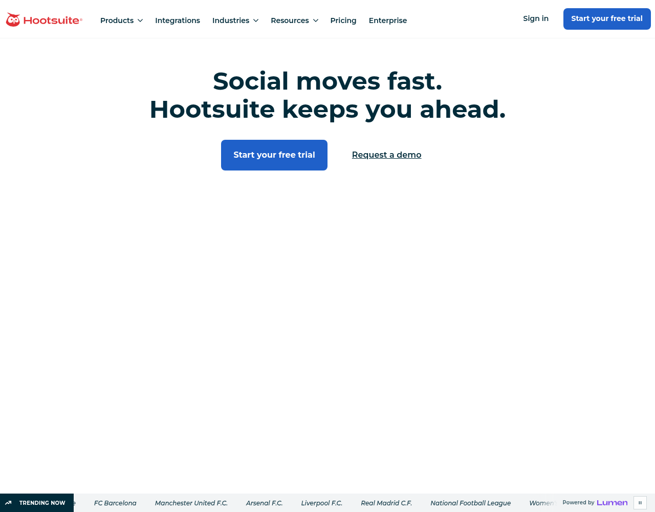 Screenshot von Hootsuite