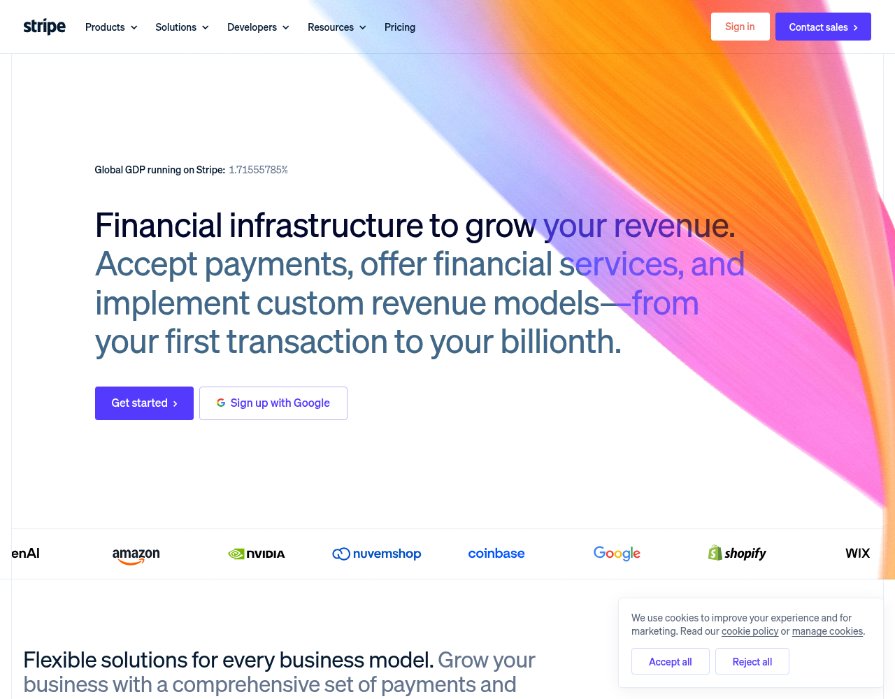 Screenshot von Stripe
